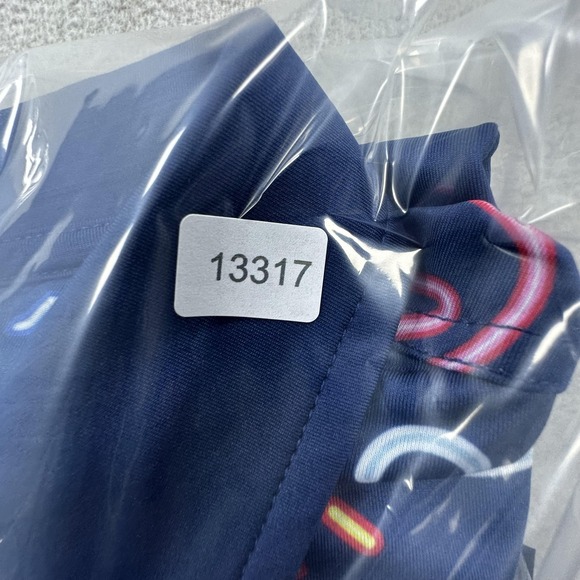 Chubbies Polo Shirt Mens Large Navy Tropical Flamingo Palm Trees Drinks Stretch - Picture 9 of 9